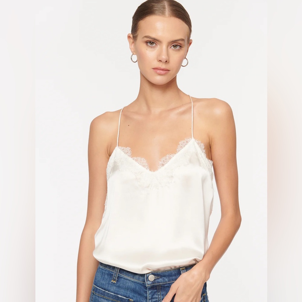 CAMI NYC The Racer Charmeuse Color White